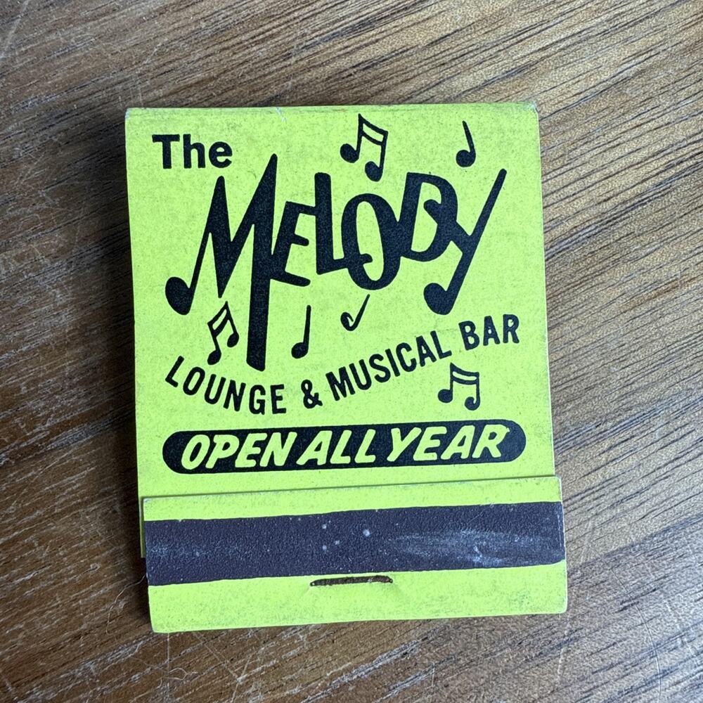 Atlantic City NJ The Melody Lounge Bar Matchbook South Carolina Ave Vintage 60s